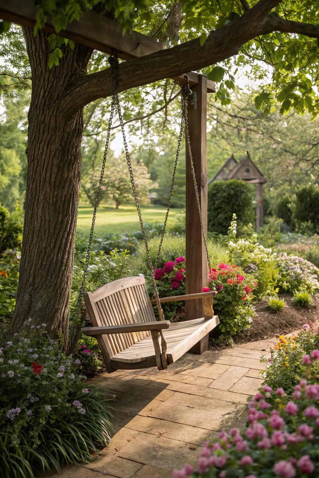 A face-to-face swing is perfect for intimate conversations and quality time.