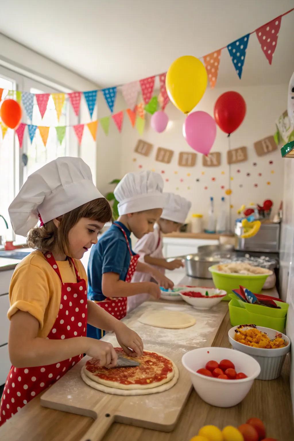 Cooking-themed party with engaging culinary activities.