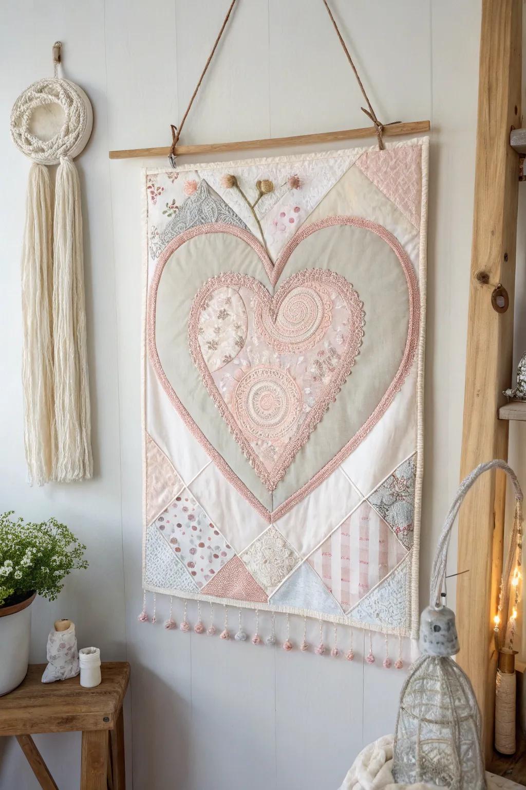 Embrace love with this charming heart-themed wall hanging, a perfect blend of minimalist design and boho flair.