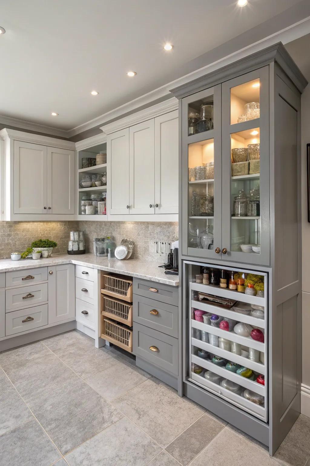 Innovative storage keeps the kitchen clutter-free.