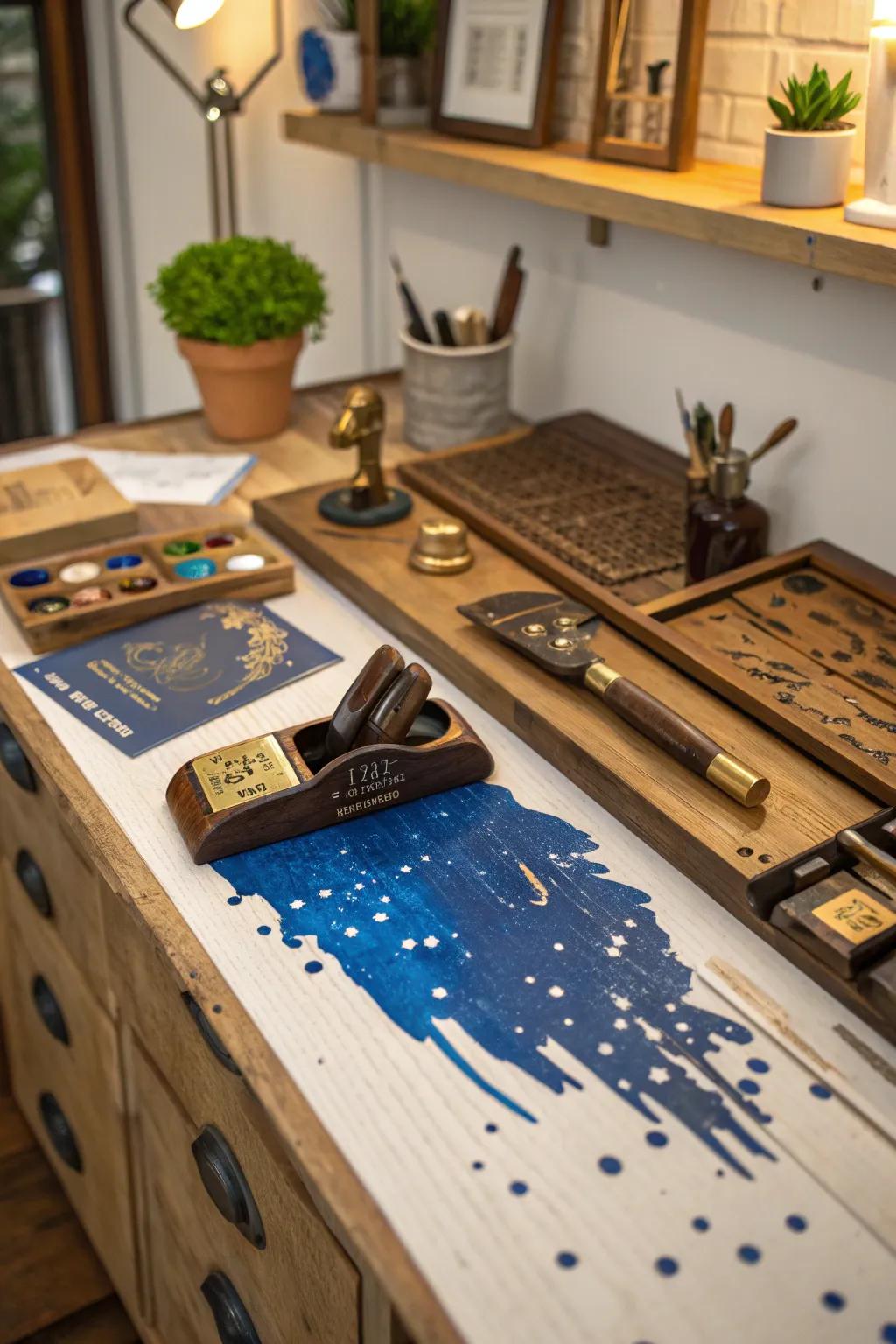 Transform your workspace with artistic elegance and let creativity flourish.