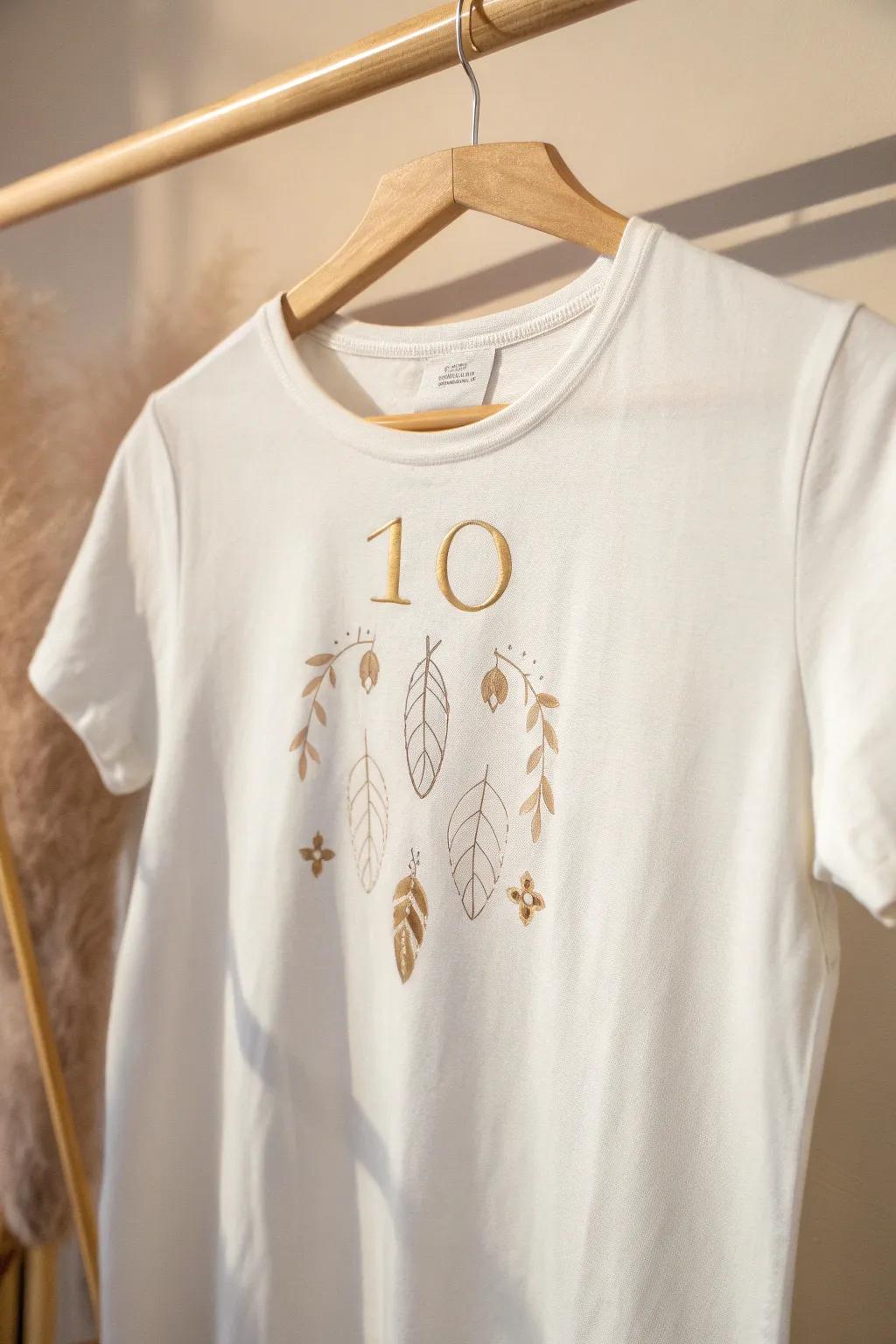 Celebrate the big '10' with style and grace—perfect for marking this special milestone in minimalist charm!