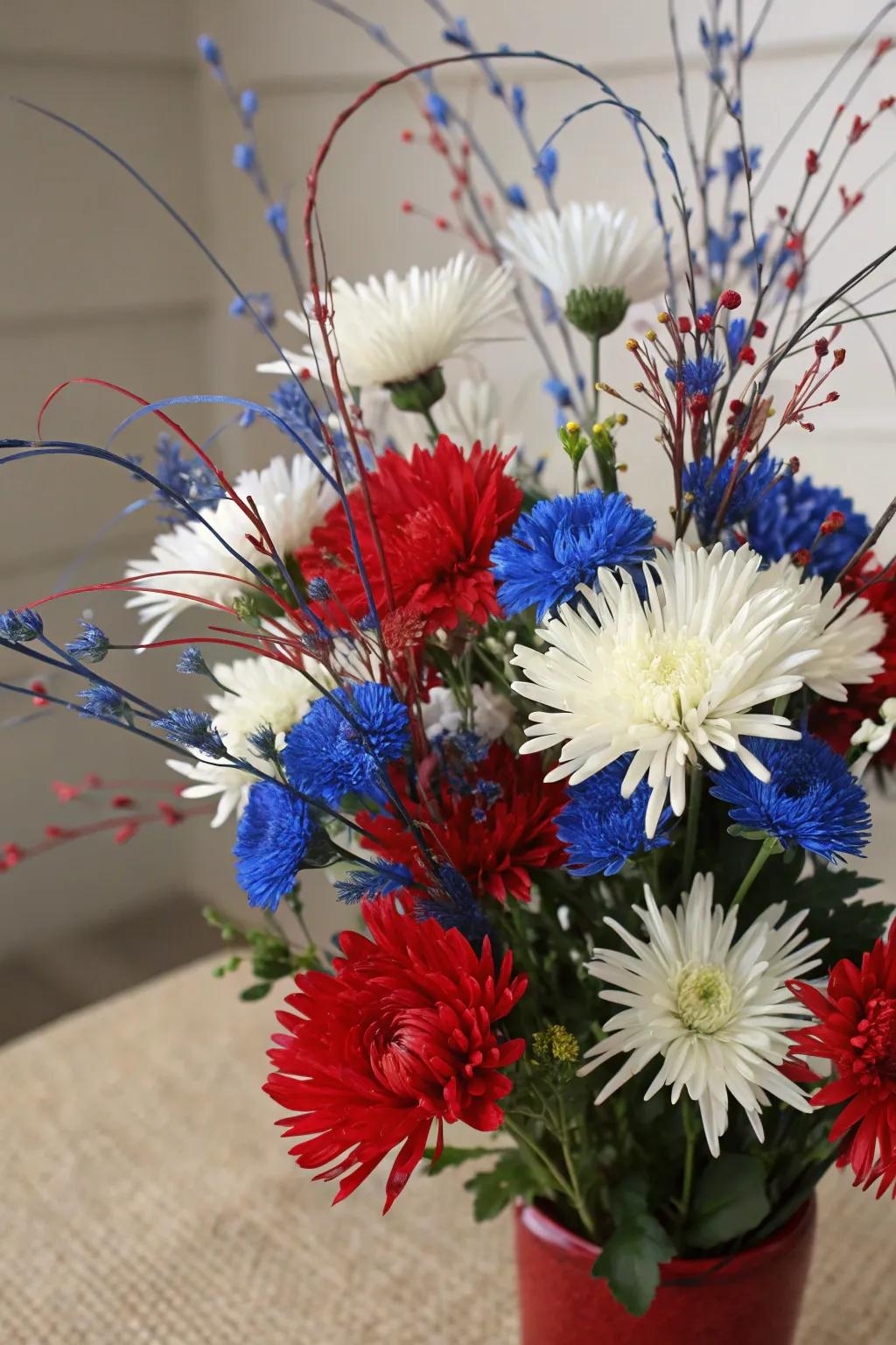 Floral arrangements that capture the explosive beauty of fireworks.