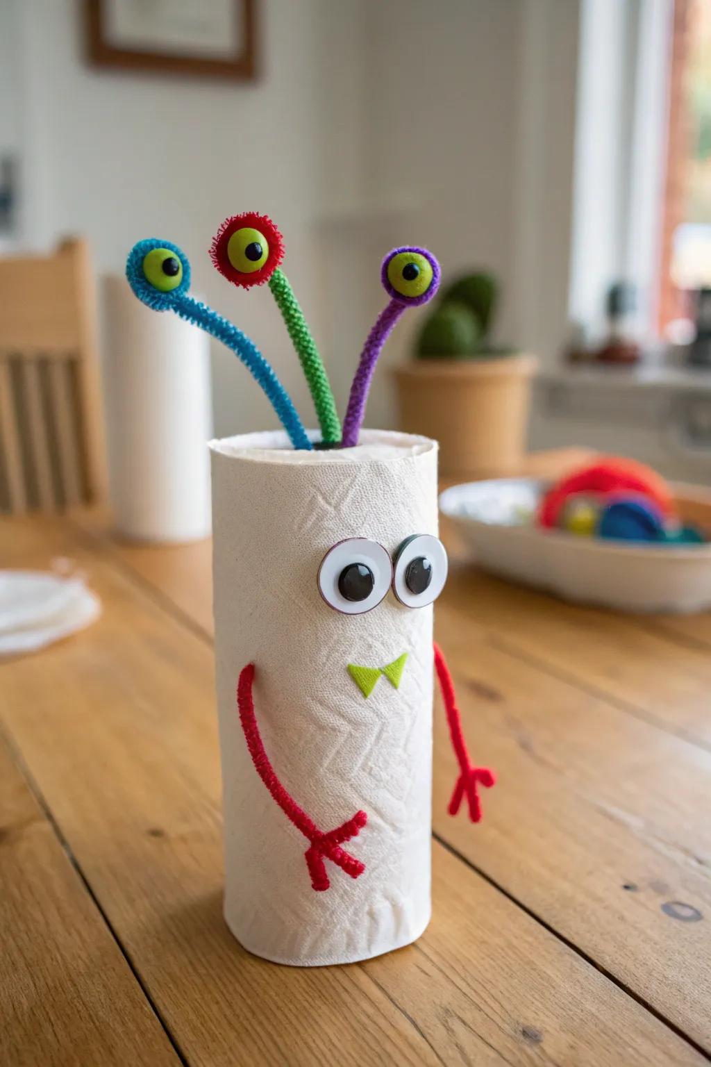 Craft your own extraterrestrial friend with simple, everyday materials for a touch of whimsical charm!