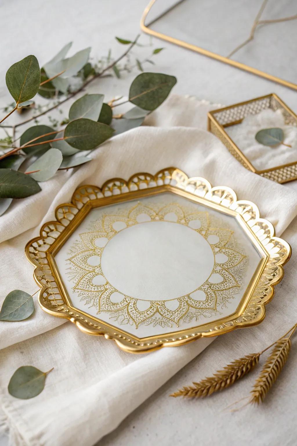 Celebrate your milestone with a touch of luxury—a glass plaque adorned with exquisite gold accents, embodying elegance and sophistication.