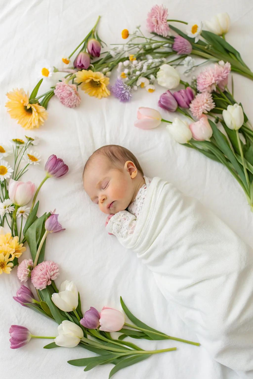 Embrace the magic of spring with a floral wonderland for your little one.