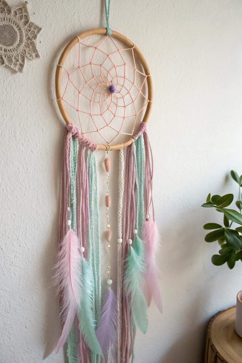 Crafting dreams: A delightful DIY dreamcatcher that sparks creativity and whimsy in every child's room.
