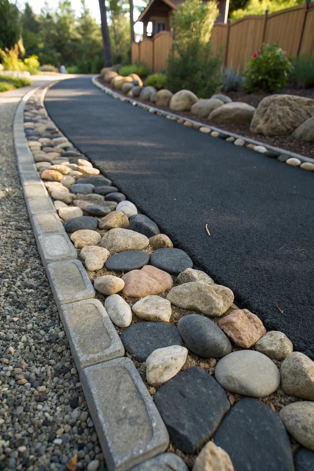 Elevate your walkway with the artistry of decorative stone edging.