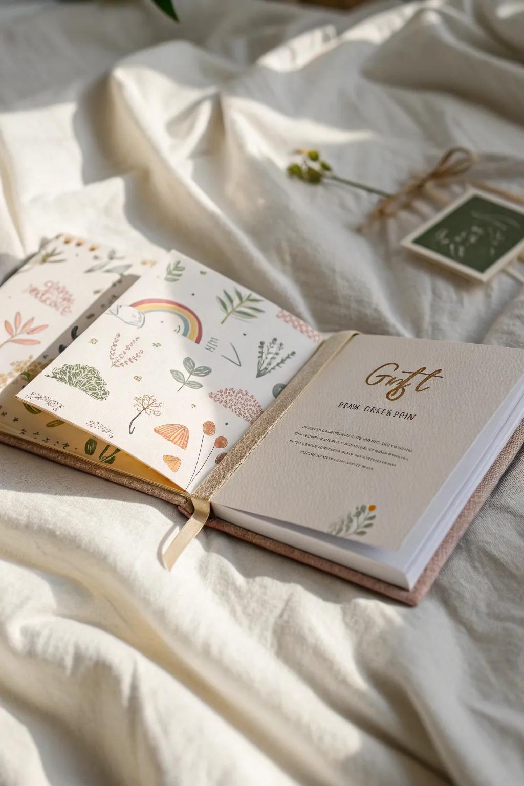 Delight in simplicity and charm with a personalized storybook card gift, perfect for a memorable baby shower.