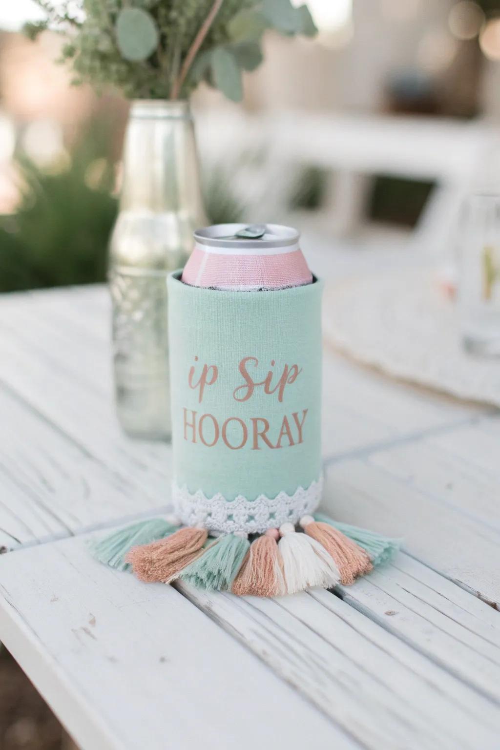 Add a touch of playful elegance to your baby shower with these charming koozies!