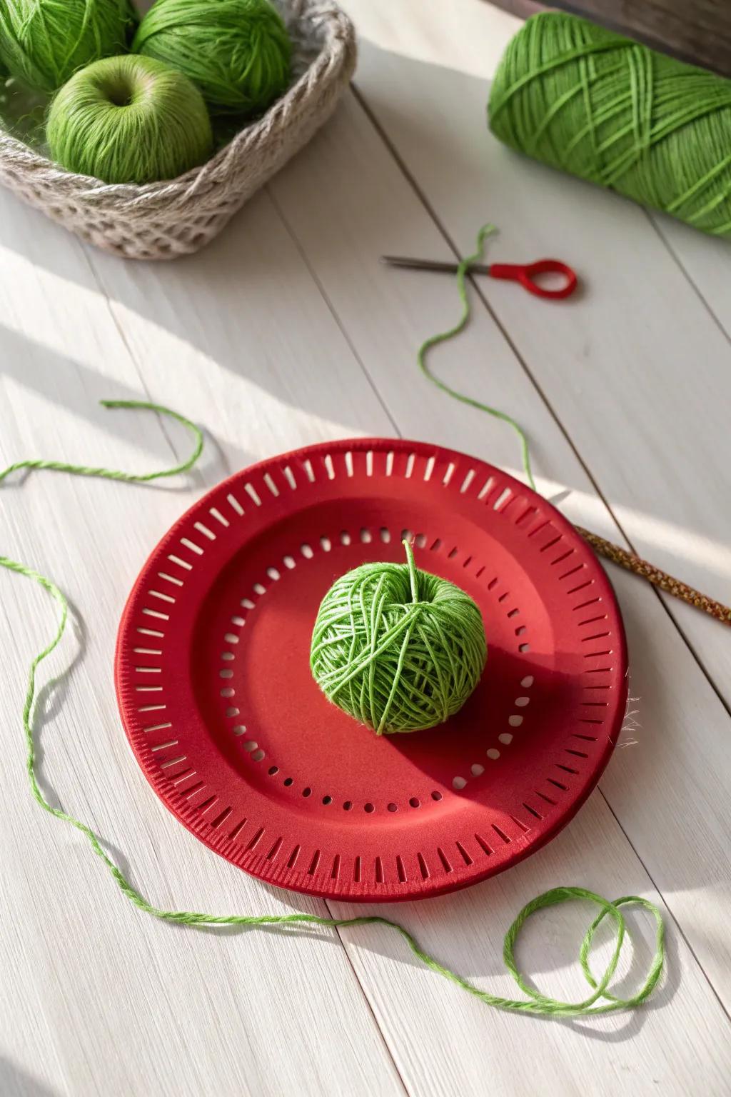 Crafting magic with simple materials: create your own woven apple masterpiece!