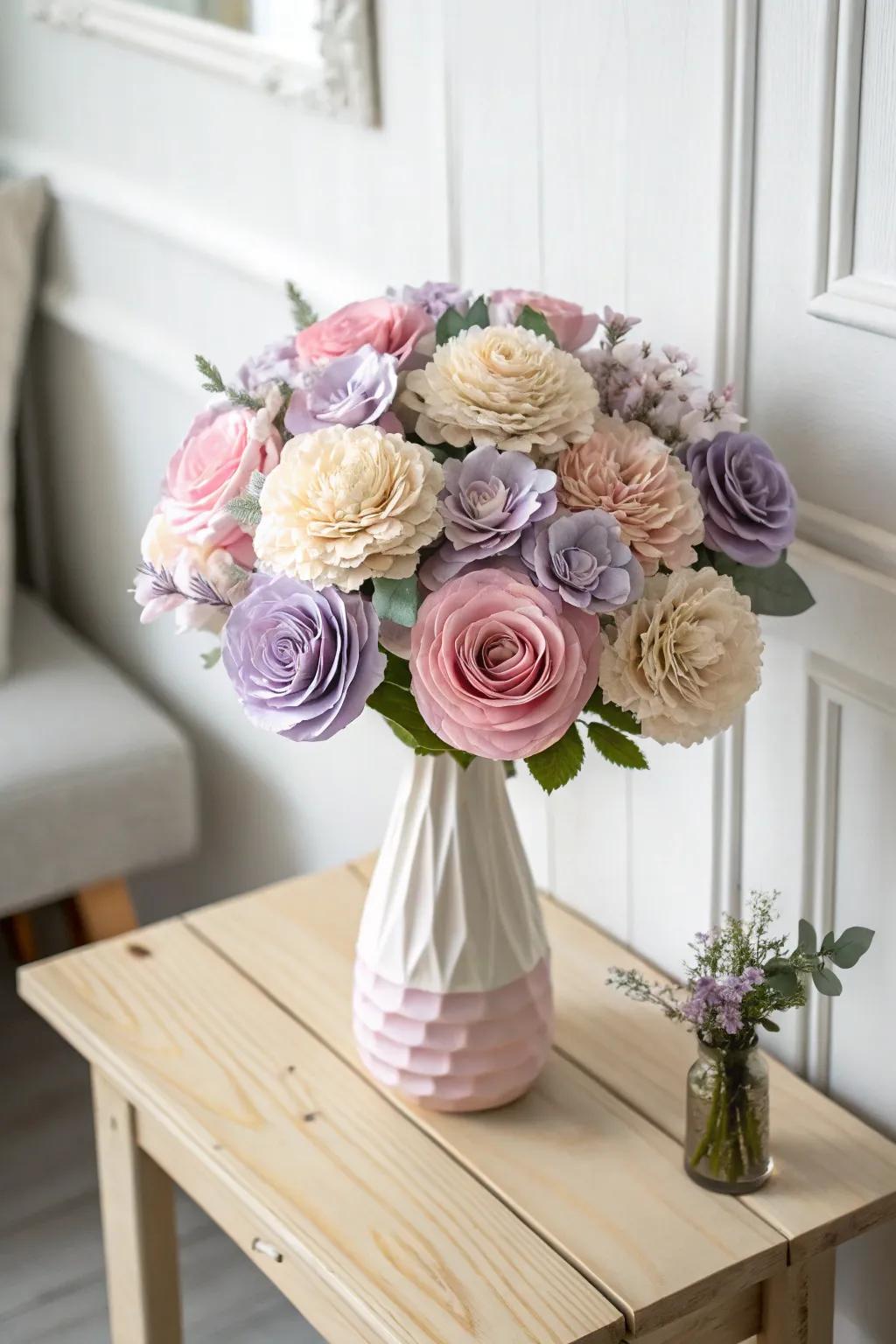 Eternal blooms: A handcrafted paper flower bouquet that brings lasting beauty to your space.
