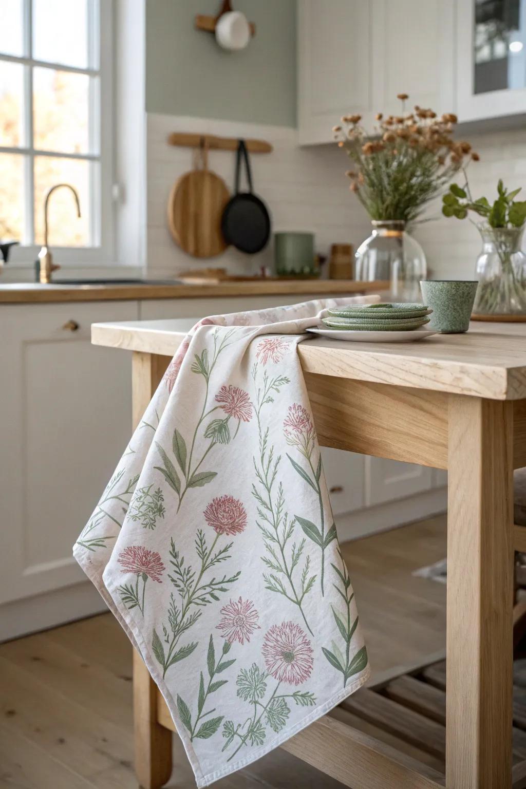 Elevate your kitchen decor with timeless floral block print designs.