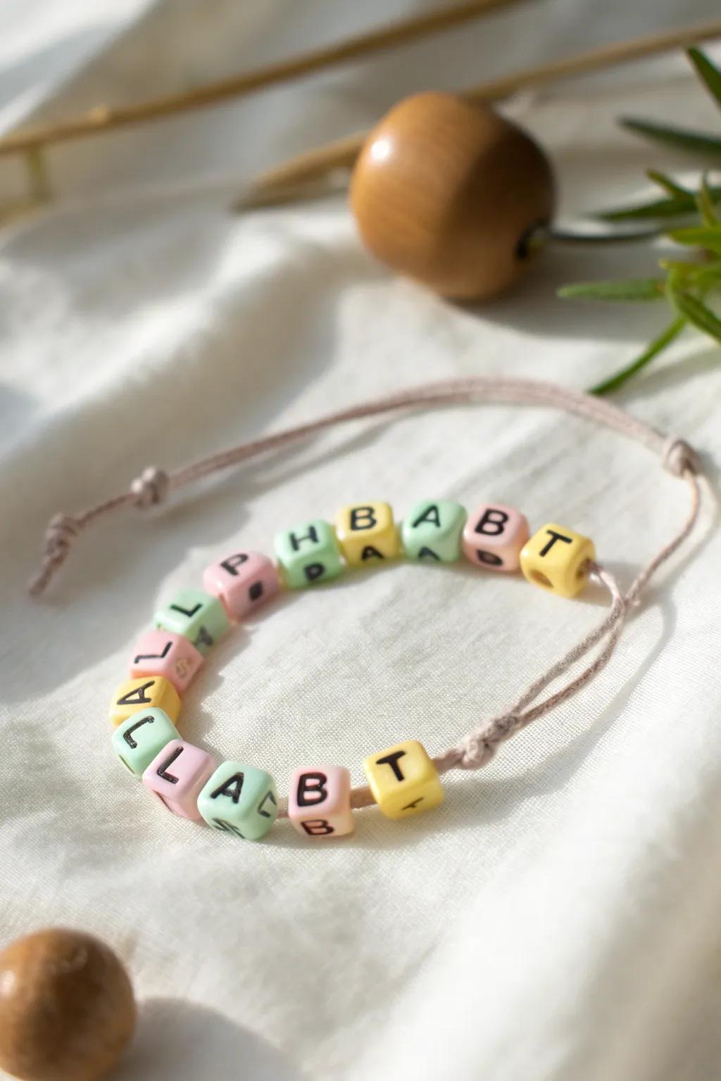 Craft a personalized bracelet with a pop of color and a personal touch—perfect for little ones with big hearts!