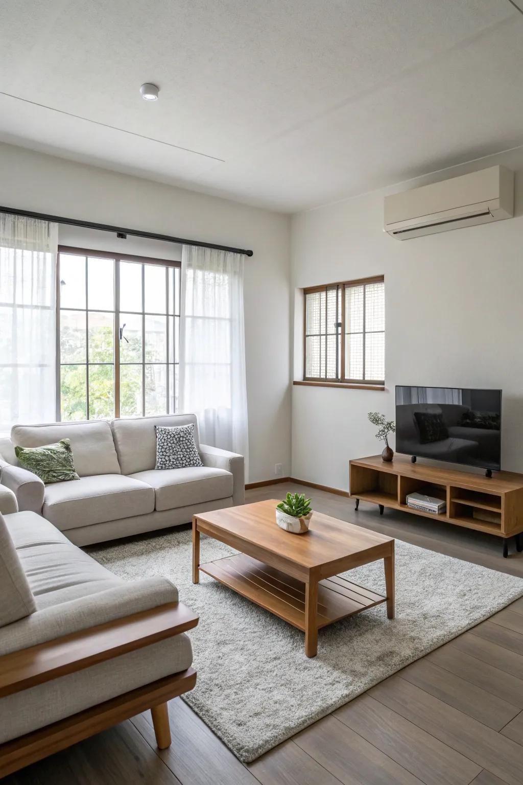 A minimalist living room that invites calmness.
