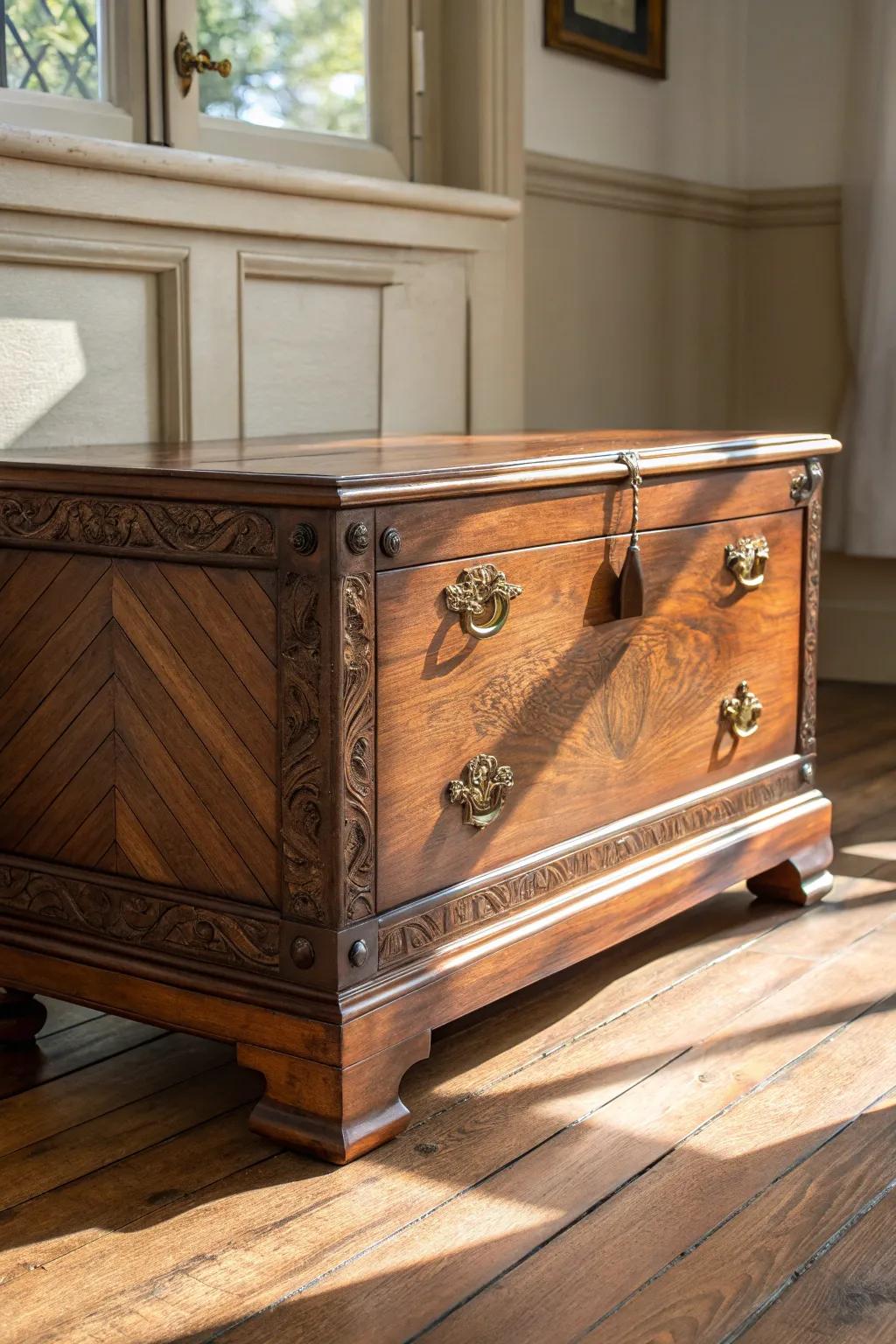 Rediscover timeless elegance with a cedar chest that marries vintage charm and modern craftsmanship.
