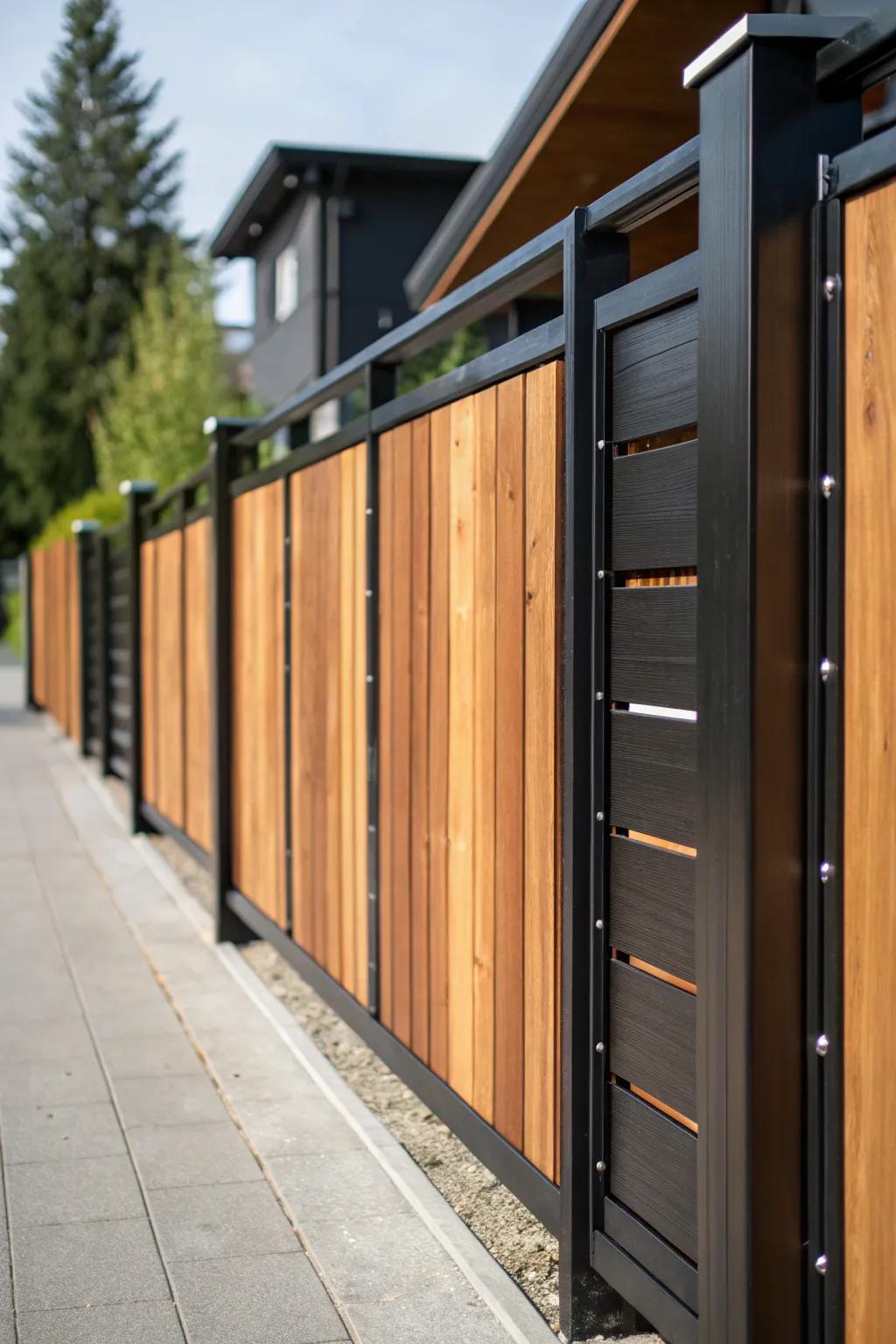 Elevate your outdoor space with the modern allure of cedar and metal.