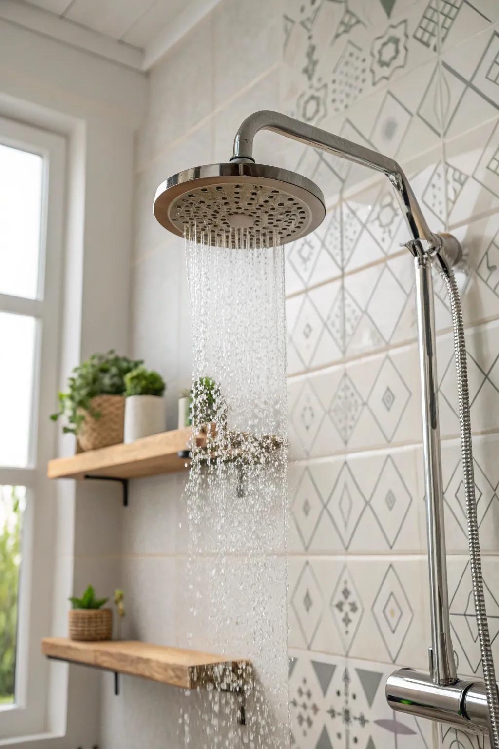 Transform your daily shower into a spa-like retreat with a chic rain shower head that blends minimalist design with Boho charm.