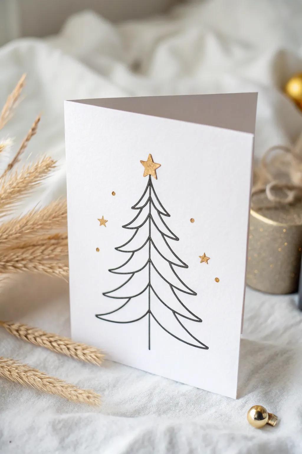 Embrace the beauty of simplicity with this chic, minimalistic Christmas card design.
