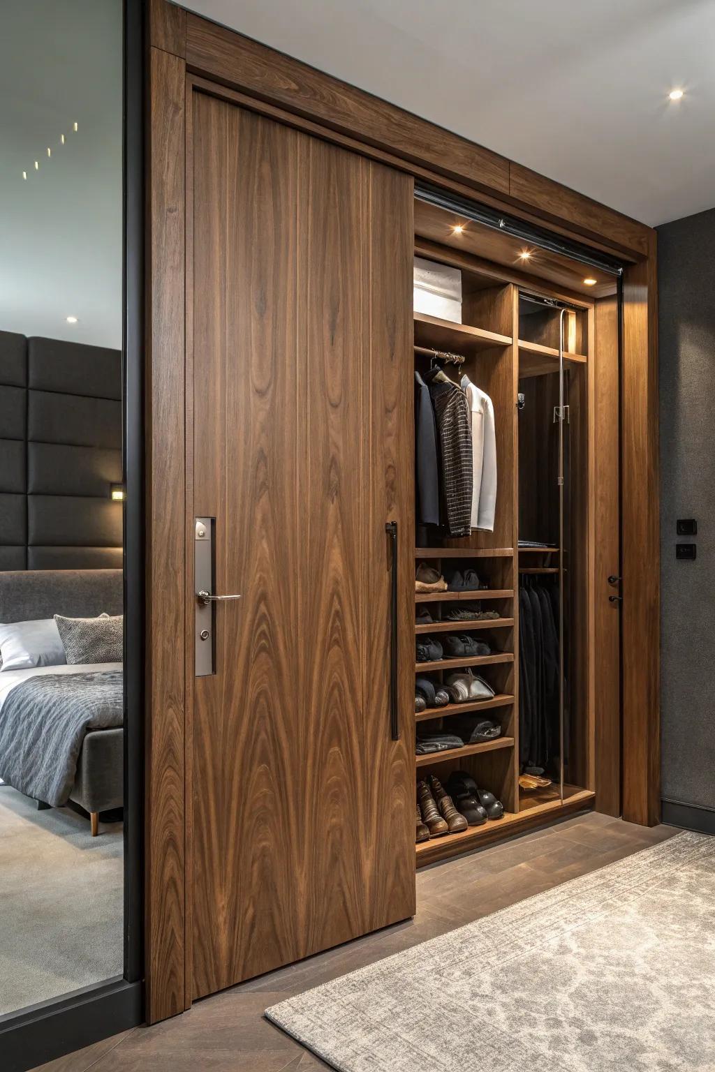Elevate your closet space with the elegance of handcrafted sliding doors.