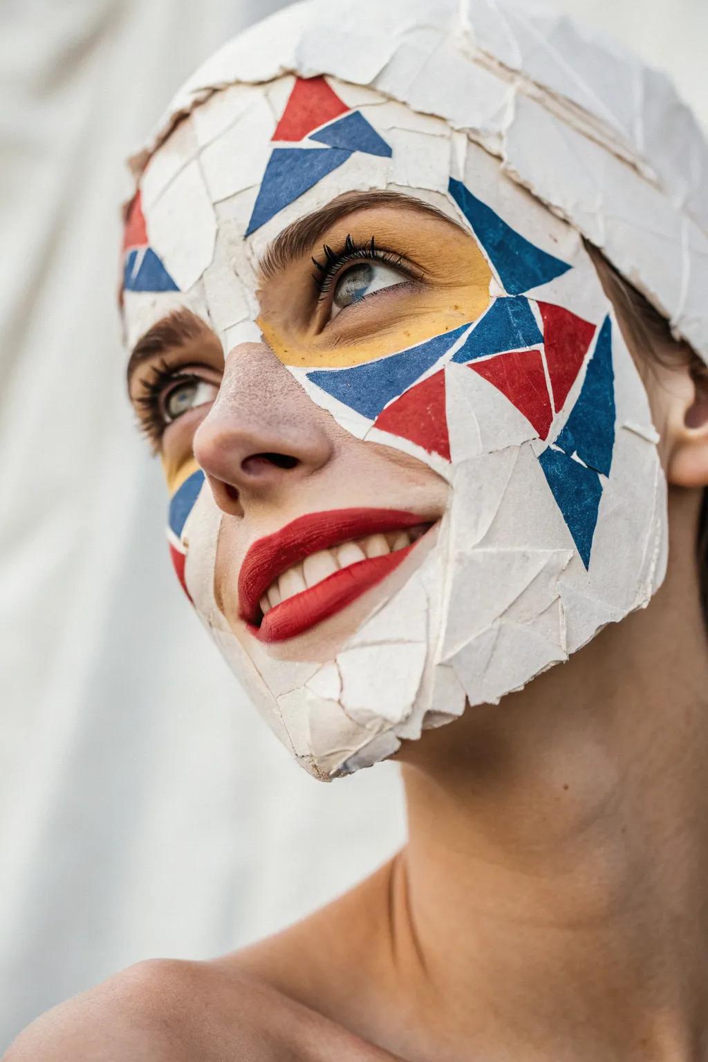 Discover the art of minimalism with abstract human faces in vibrant collage creations.
