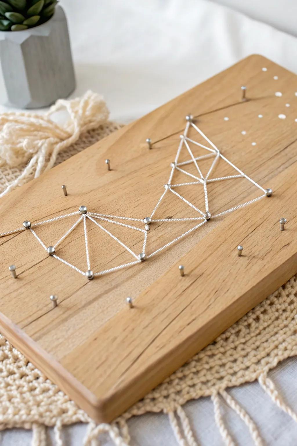 Craft your own starry masterpiece with minimalist string art that brings constellations to life.