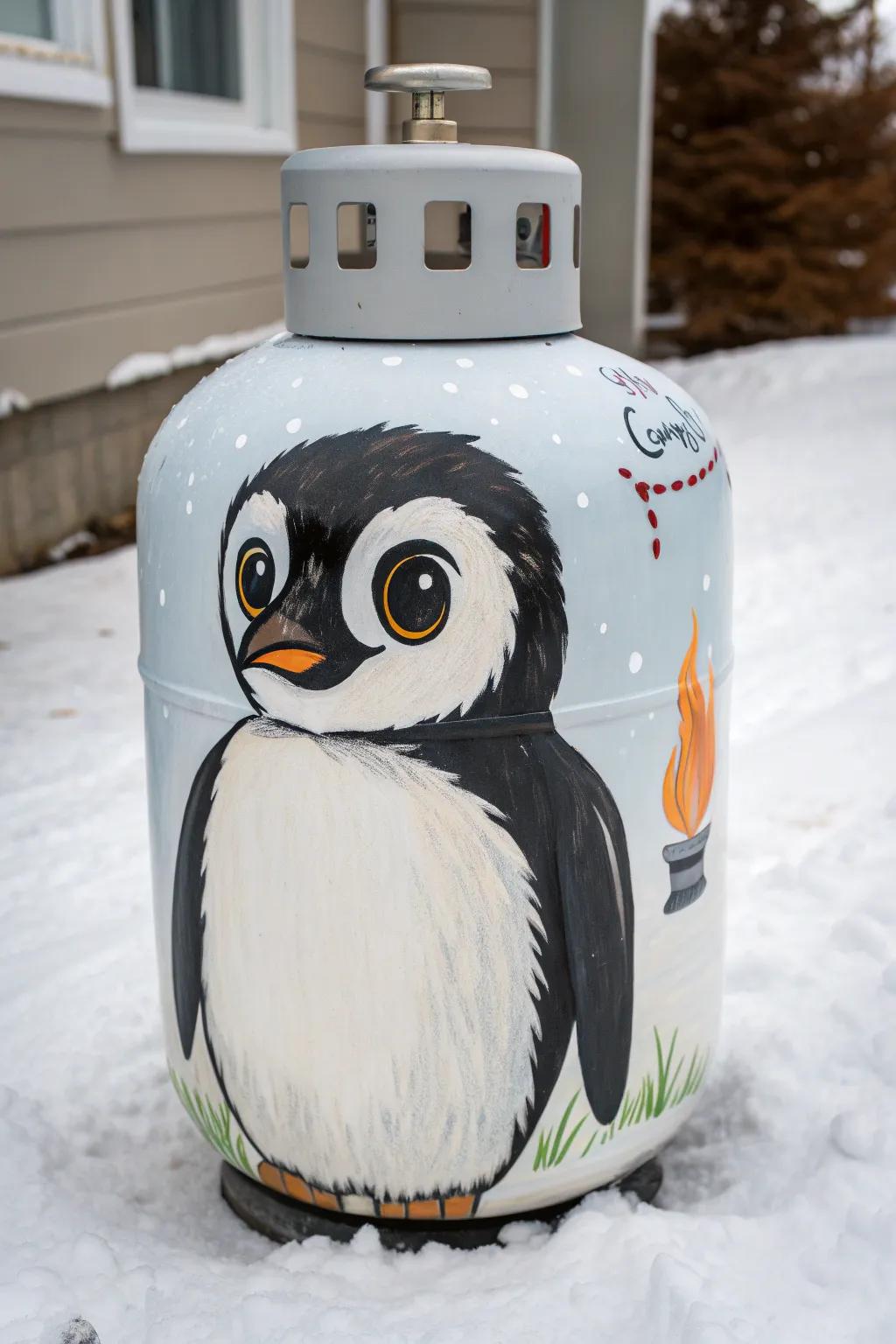 Transform your propane tank into a charming winter penguin masterpiece!