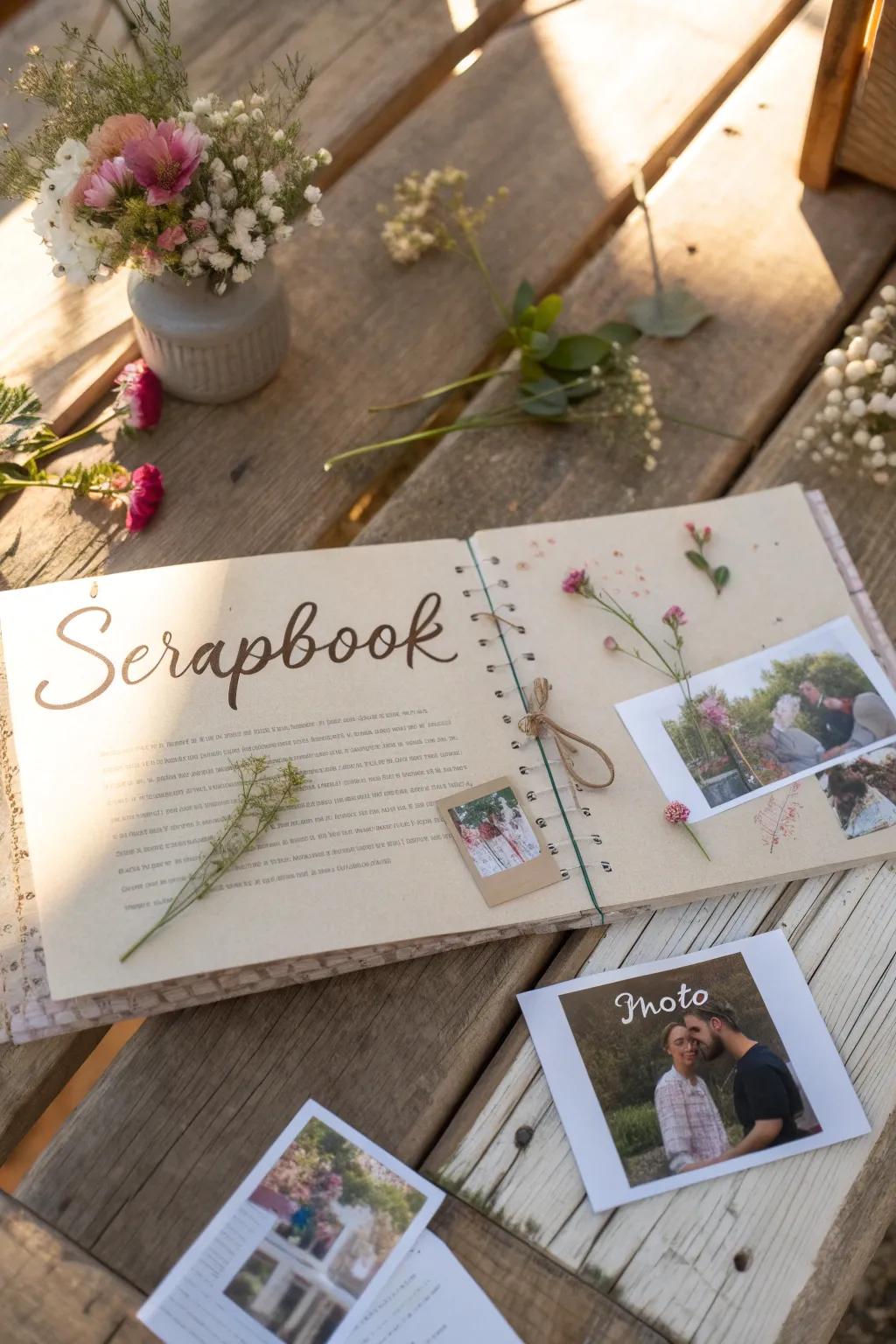 Capture cherished moments with a handcrafted scrapbook that celebrates family memories in minimalist style.