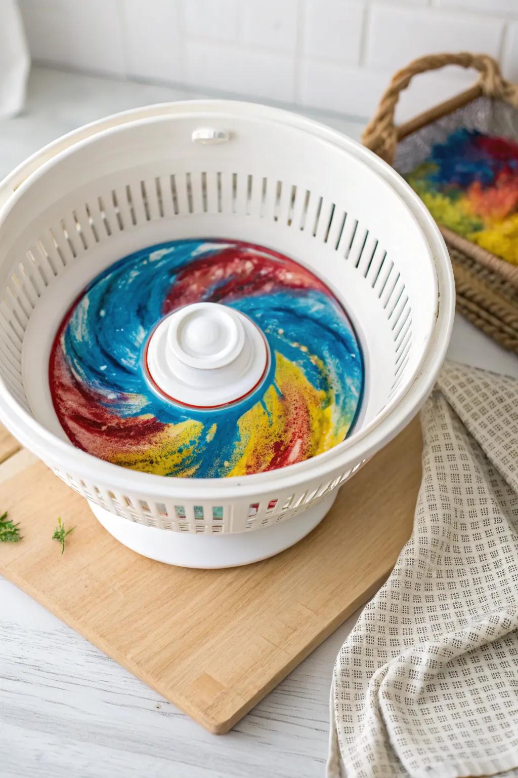Unleash creativity with unexpected tools—spin art magic in the making!