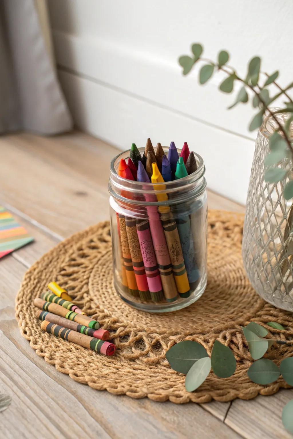 Organize your creativity with a touch of rustic charm.