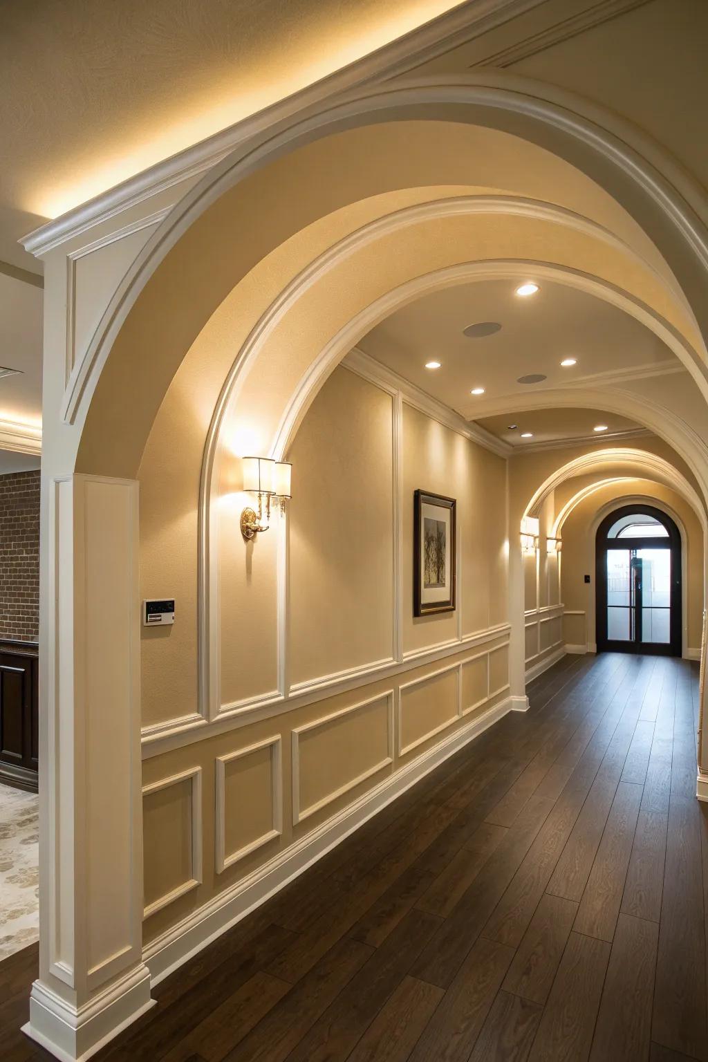 Elevate your space with the timeless elegance of a perfectly crafted arched wall.