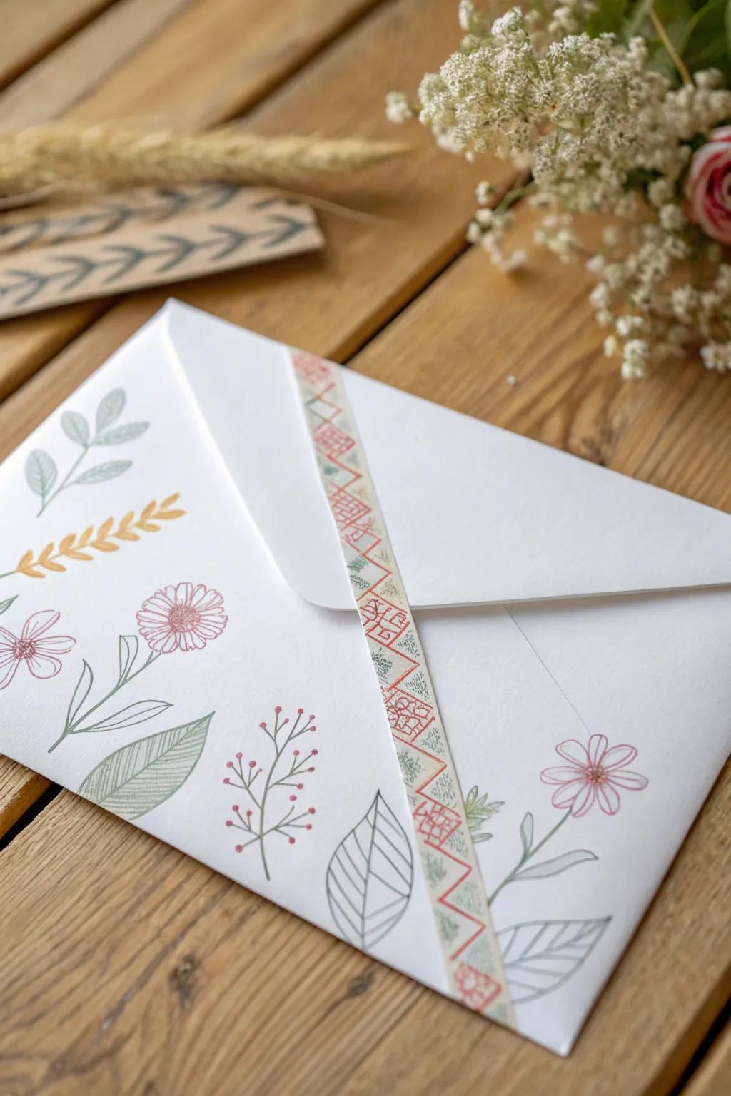 Turn your letters into art: Craft beautiful envelope designs with doodles and washi tape!