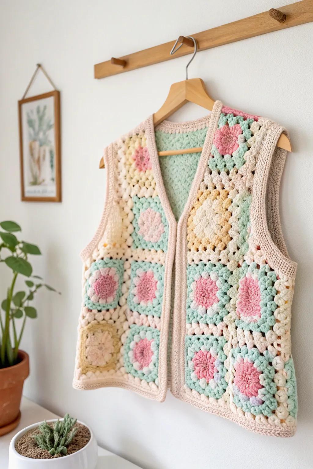 Embrace your creativity with this beginner-friendly Granny Square Vest – where simplicity meets boho chic!