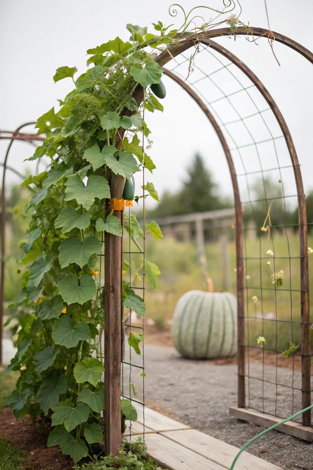 Step into your garden oasis with this stunning cattle panel archway, where simplicity meets natural beauty.