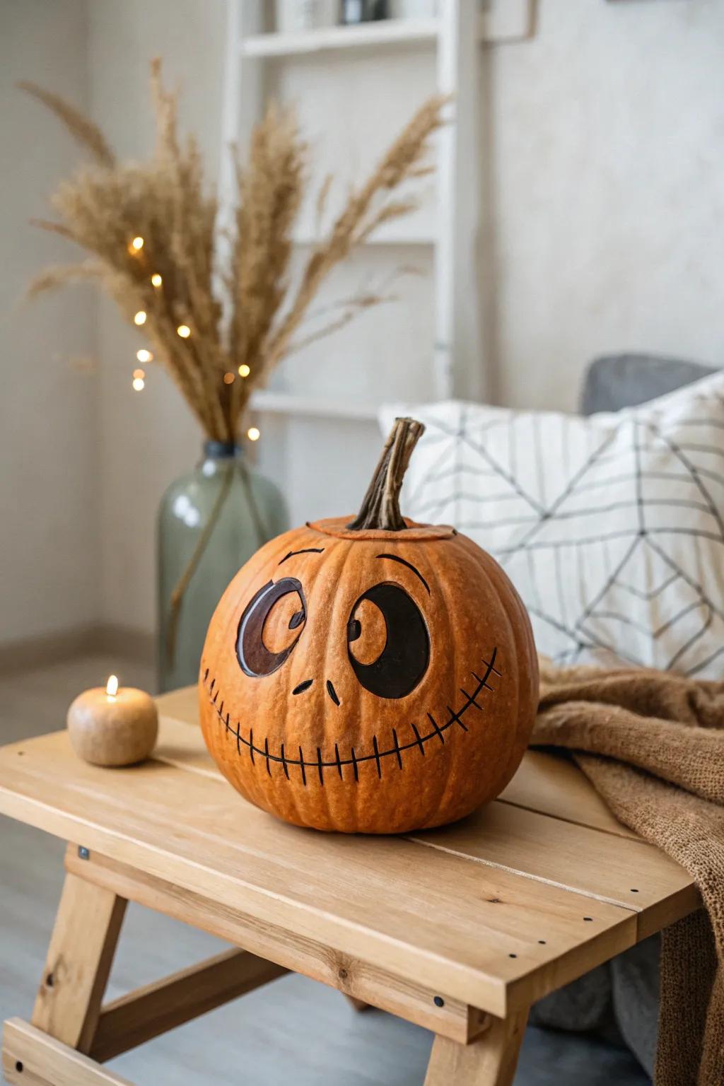 Bring your favorite cartoon character to life with this charming jack o'lantern!