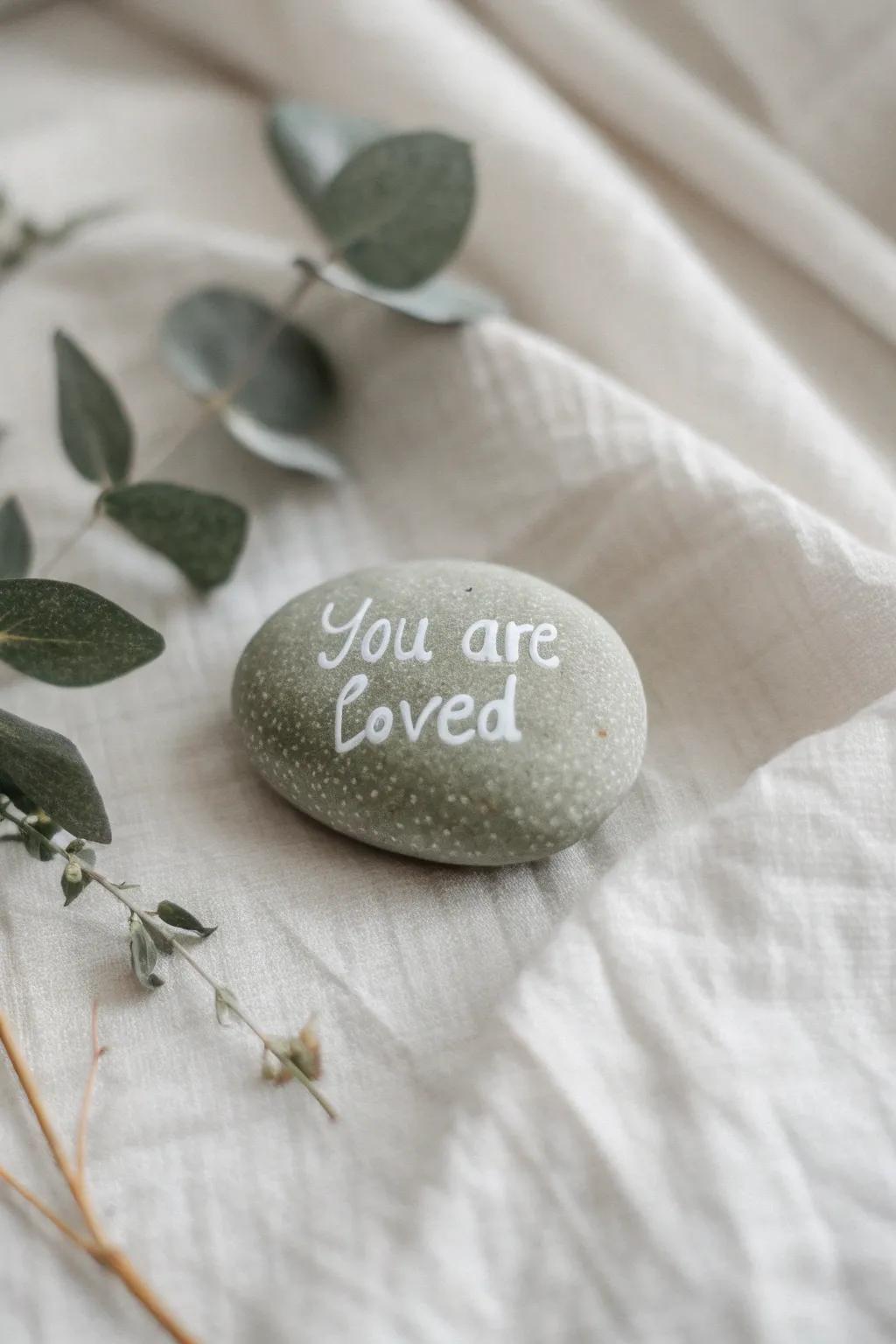 Spread kindness with simple, heartfelt messages on beautifully crafted stones.