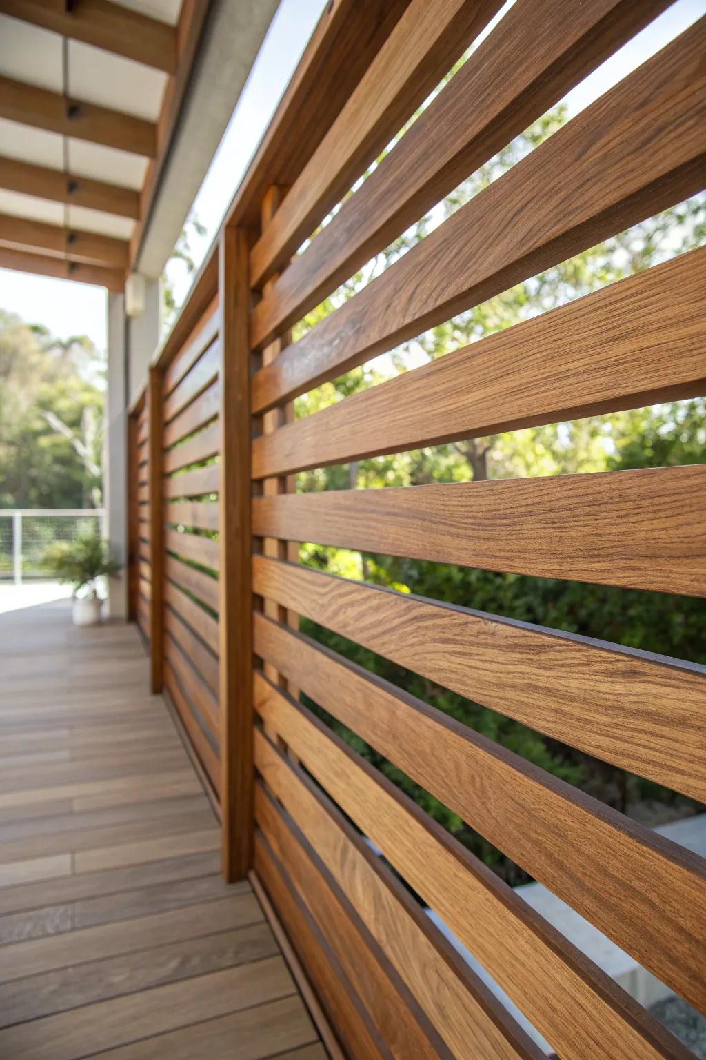 Elevate your outdoor space with the timeless elegance of wooden slat screens.