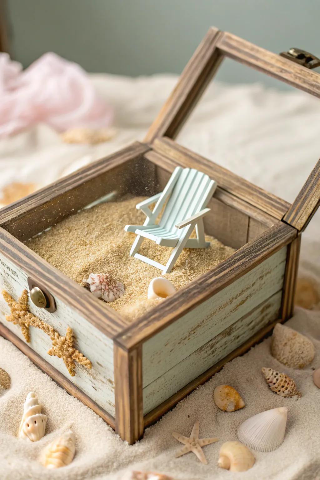 Bring the beach to your home with a serene DIY shadow box scene, perfect for daydreaming about your next seaside adventure.