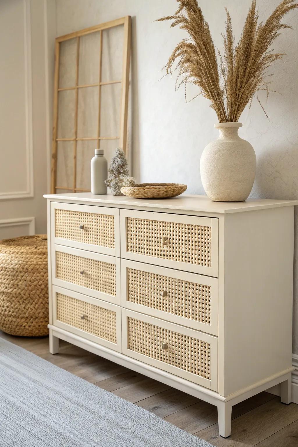 Transform your space with a touch of rattan elegance. #DIYBohoDecor