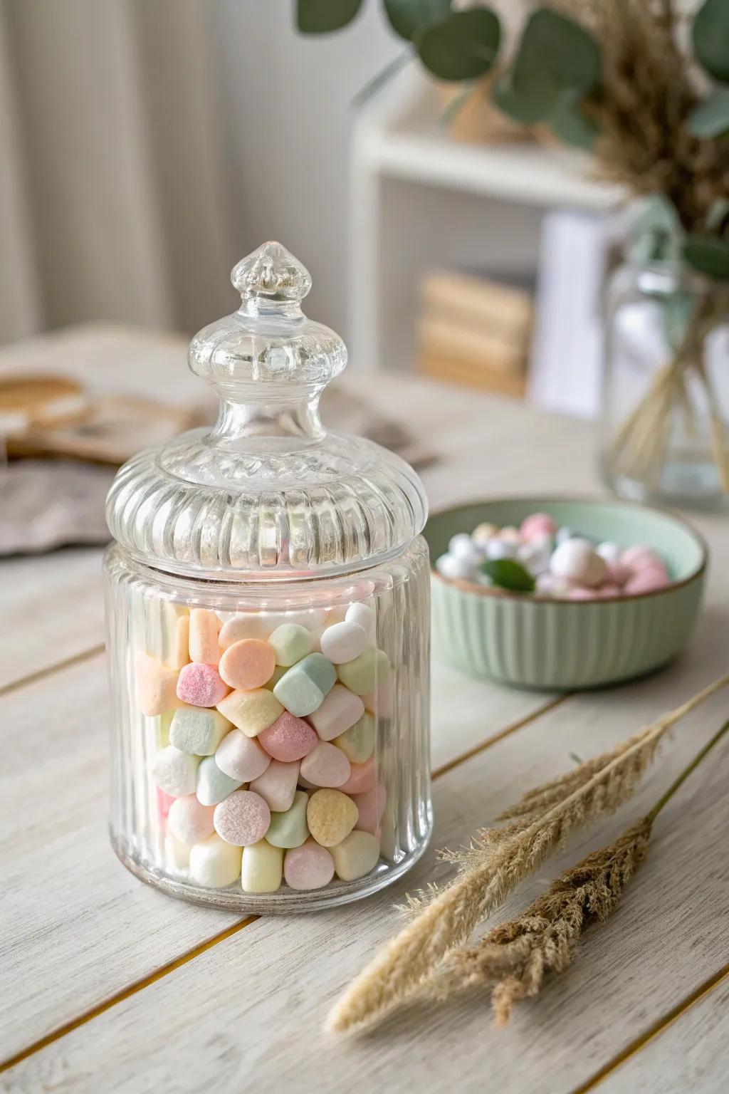 Transform your candy display with vintage-inspired apothecary elegance.