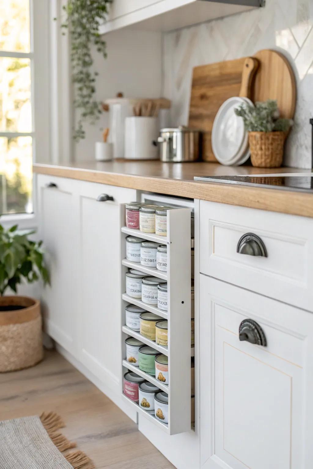 Elevate your kitchen organization with chic magnetic strips for a touch of minimalist elegance!