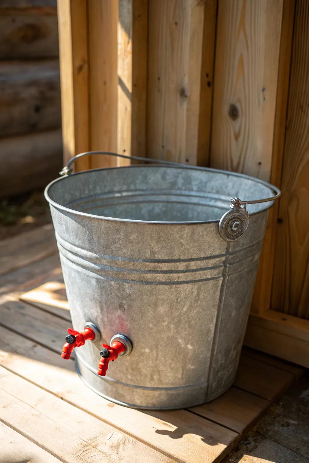 Effortlessly keep your flock hydrated with this handcrafted bucket waterer - perfect for hot summer days!