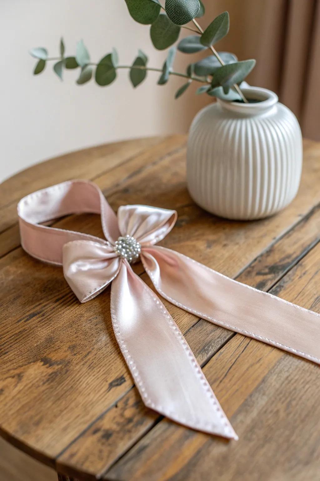 Embrace elegance with a simple silk ribbon choker for a touch of timeless grace.