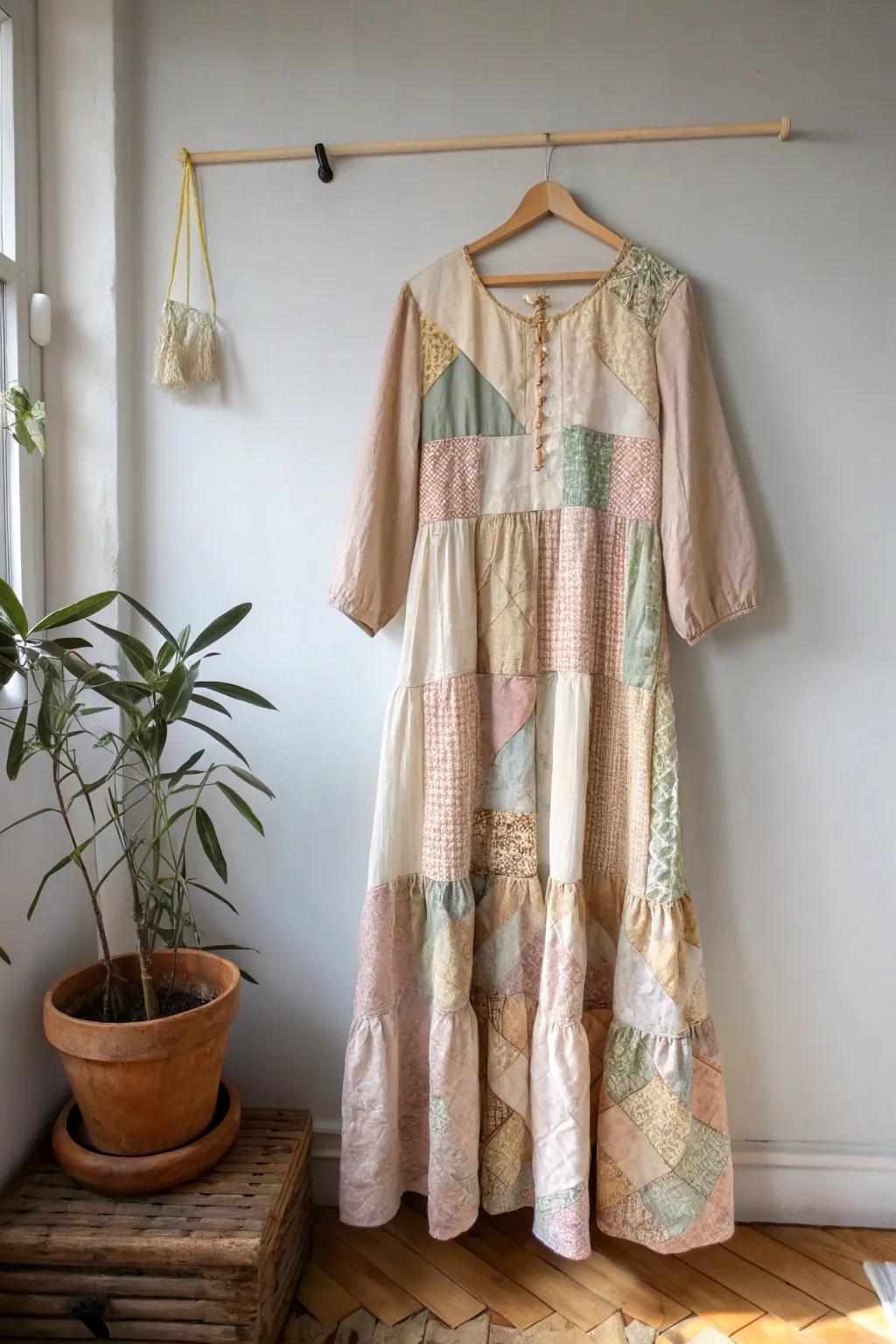 Embrace creativity and comfort with this DIY Patchwork Maxi Dress - a cozy hug in dress form!