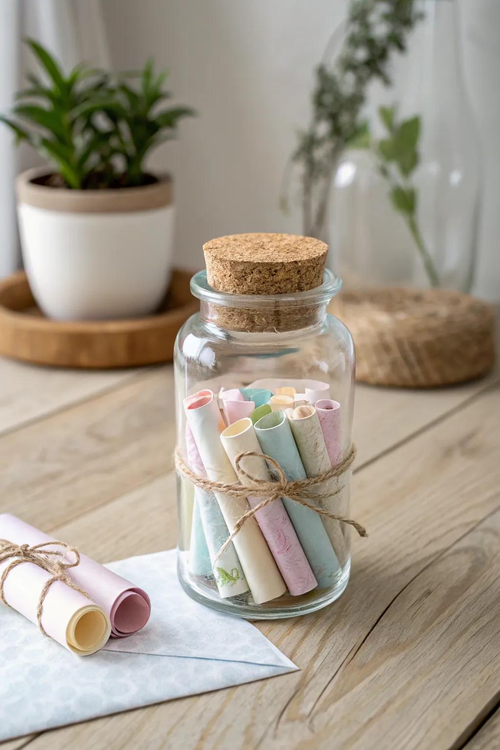 Capture love in a jar with personalized notes that speak from the heart.