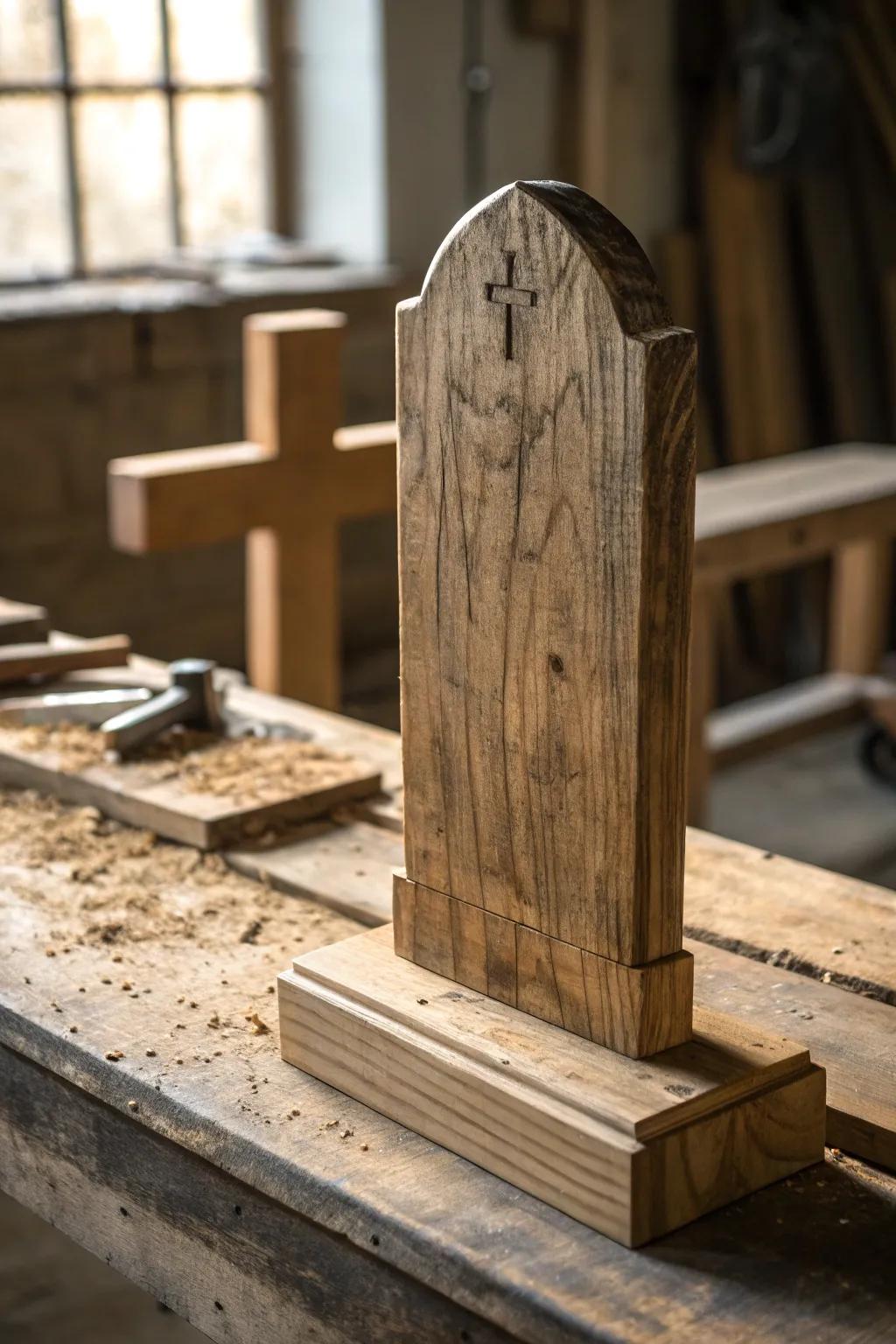 Rustic Elegance: A handcrafted headstone that tells a story through its natural texture and timeless beauty.