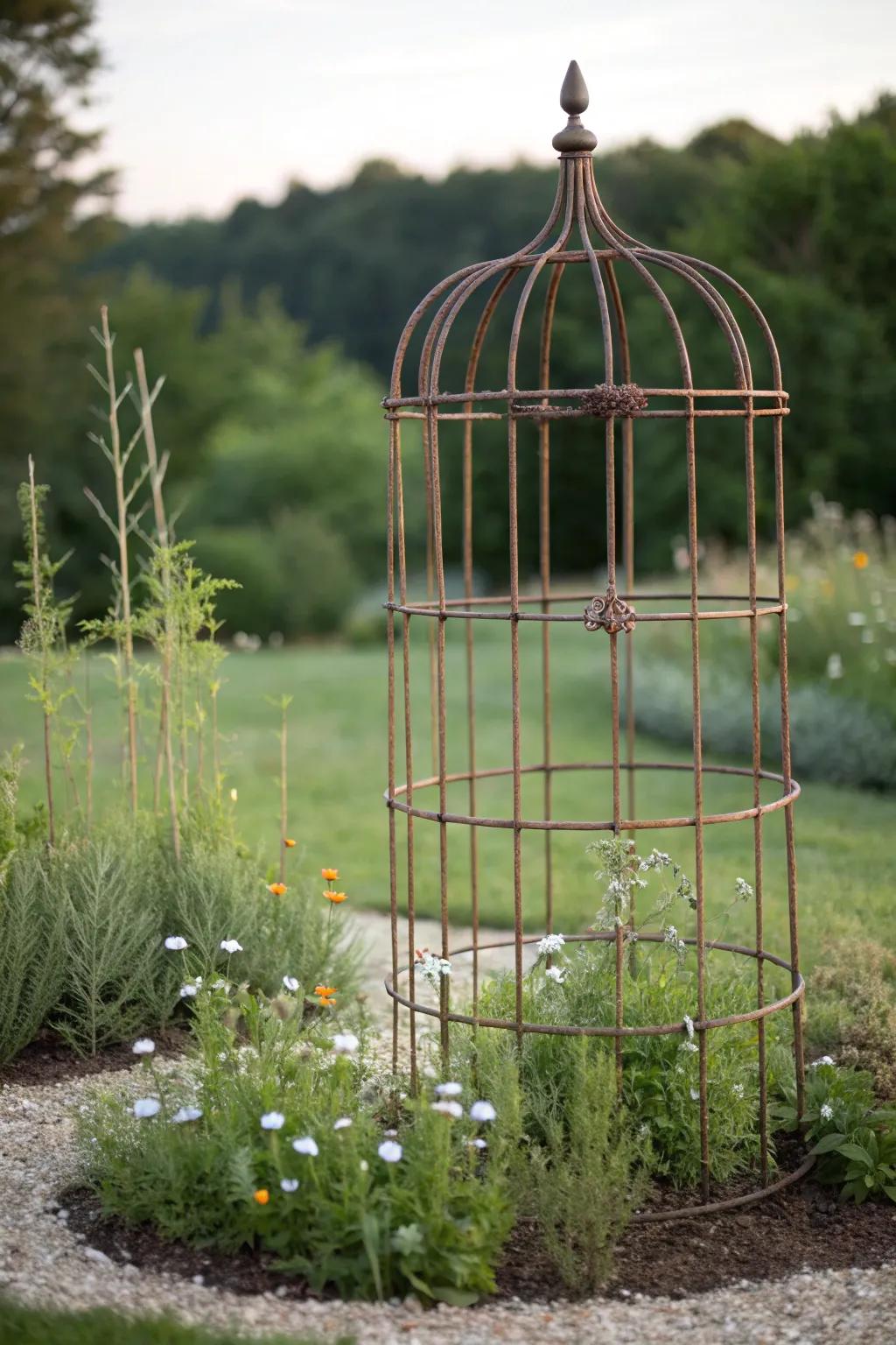 Elevate your garden with a chic and durable livestock panel tomato cage, blending minimalist design and natural beauty effortlessly.
