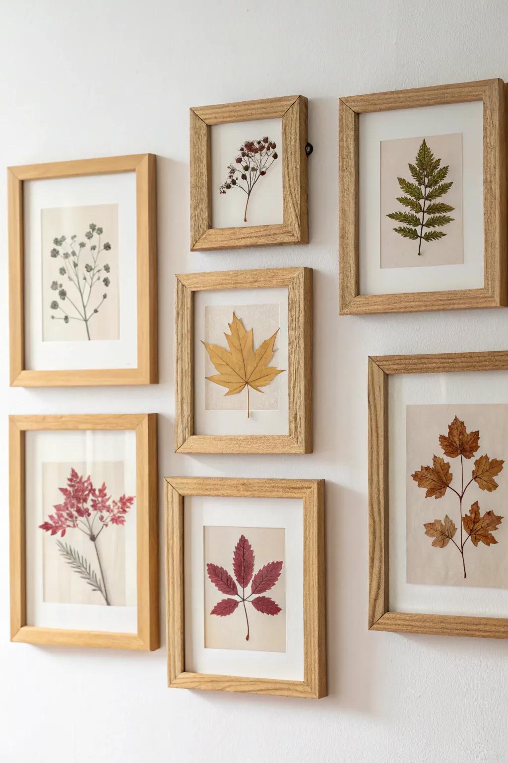 Capture the essence of fall with nature's artwork – a gallery wall that brings the outdoors in.