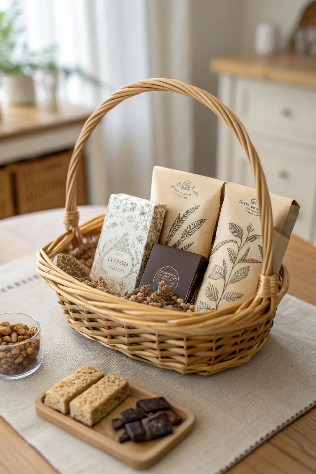 Elevate late-night study sessions with a handcrafted snack basket, blending simplicity and indulgence.