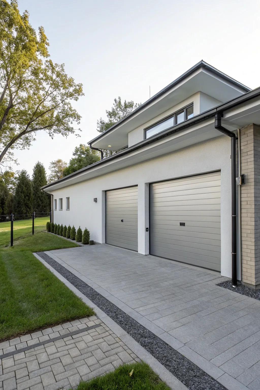 Sleek metal doors for a modern, minimalist appeal.